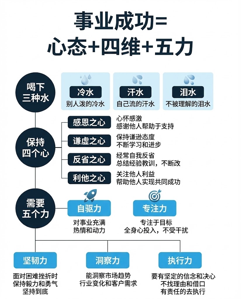 事业成功=心态+四维+五力