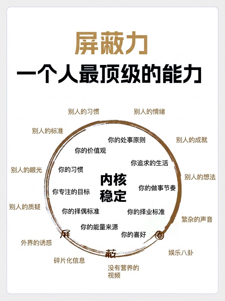 一个人最顶级的能力：屏蔽力 和 内核稳定