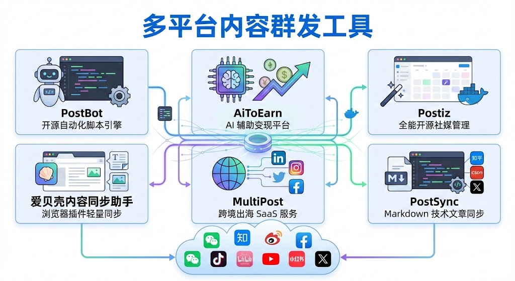 多平台内容群发工具汇总，社交媒体运营必备