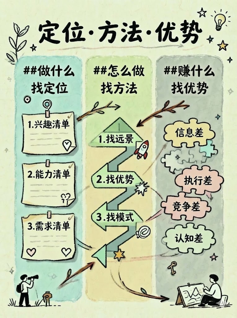 不知道自己适合做什么，怎么办？找定位、找方法、找优势