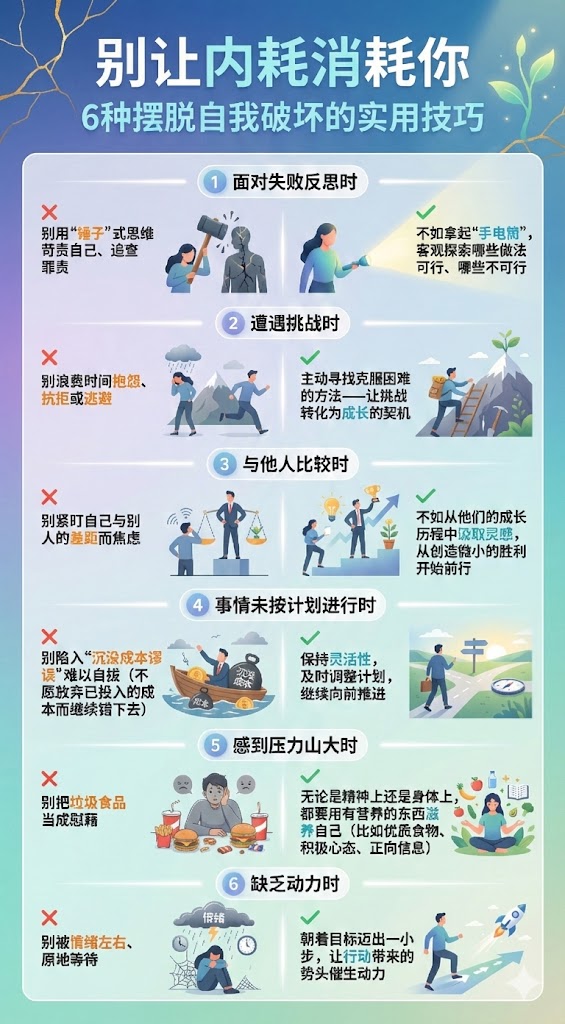 别让内耗消耗你，6种摆脱自我破坏的实用技巧