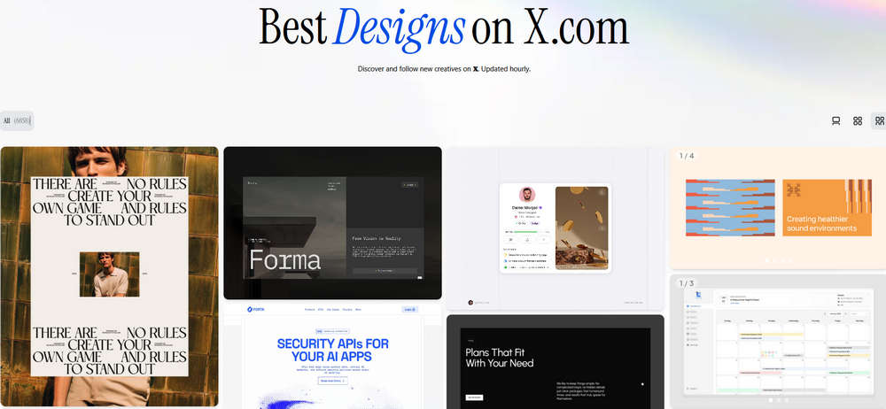 Best Designs on X.com，发现X上最佳的创意设计作品