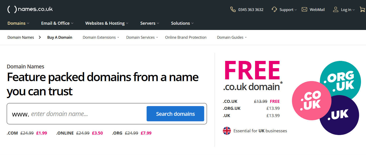 一年免费 .co.uk 域名