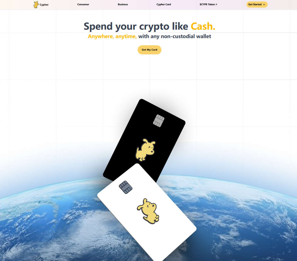 Cypher Card YC投资的Web3支付卡，支持通过Apple Pay进行加密货币支付