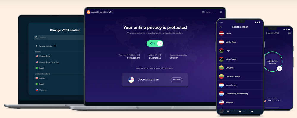 Avast VPN 许可证密钥（每个密钥可在 100 台设备上使用）