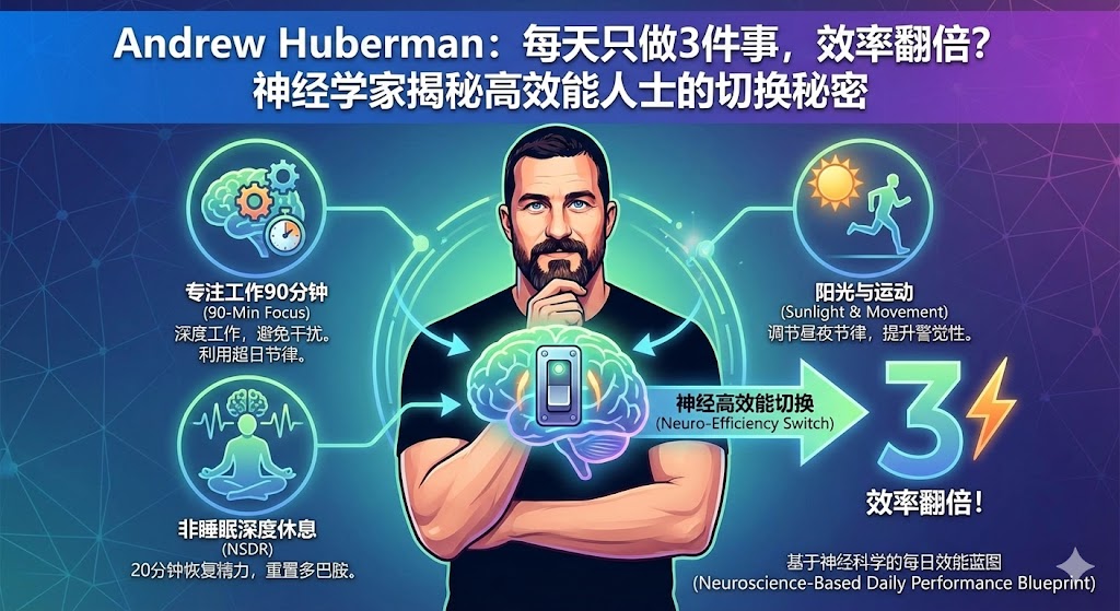 Andrew Huberman：每天只做3件事，效率翻倍？神经学家揭秘高效能人士的切换秘密