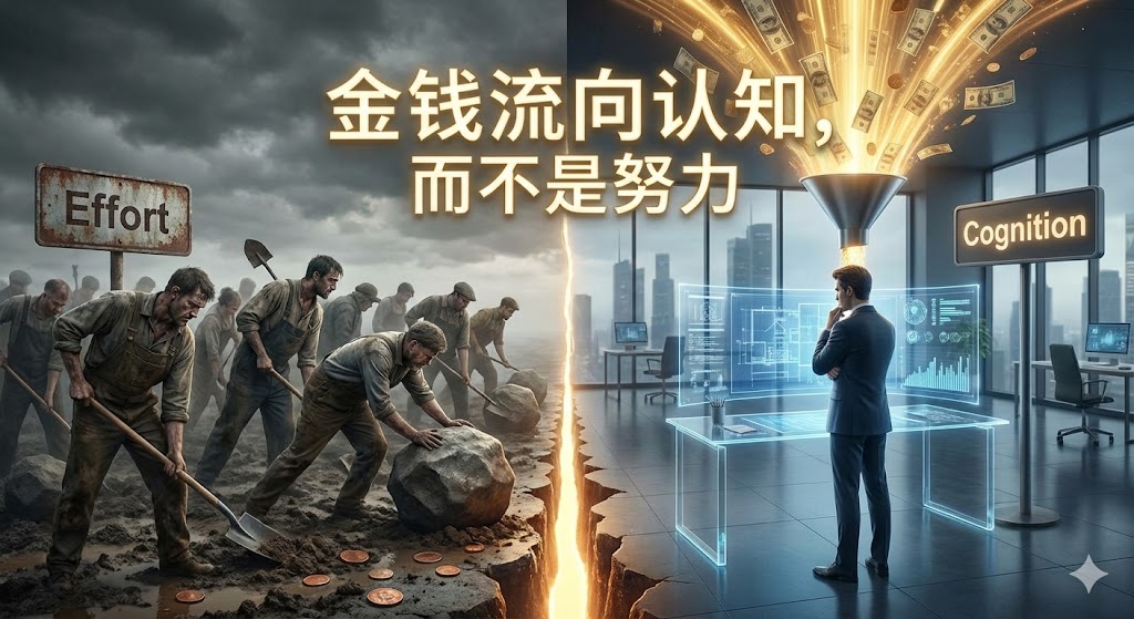 金钱流向认知，而不是努力
