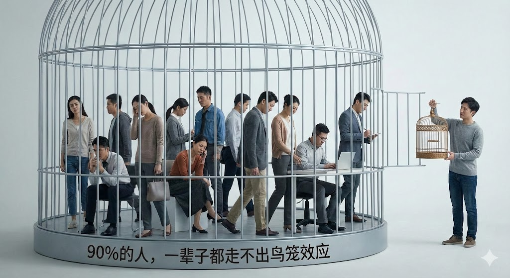 据说90%的人，一辈子都走不出鸟笼效应