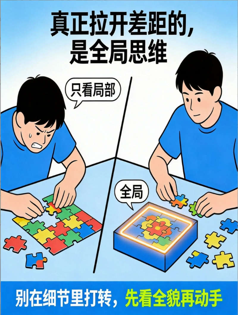 总在细节里打转？试试「全局思维」，3个普通人能抄的用法分享给你