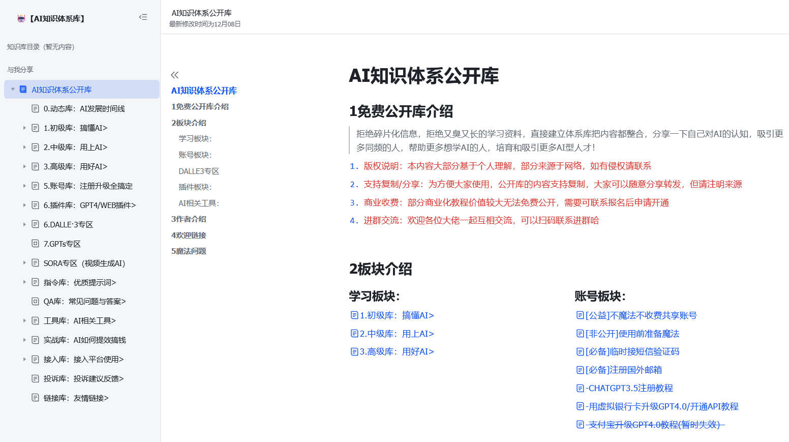 AI知识体系公开库