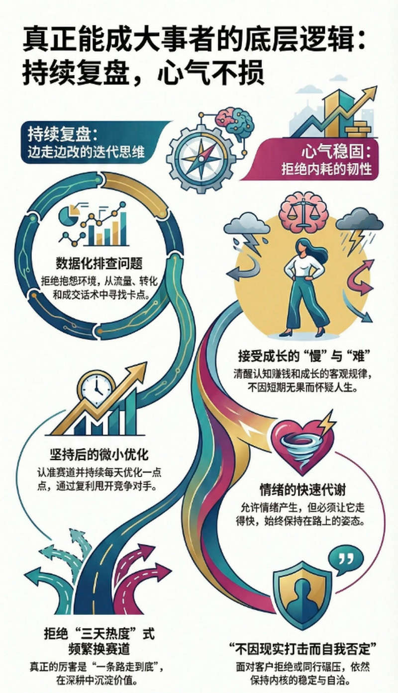 什么人真正能成大事，持续复盘，持续前进，心气不损