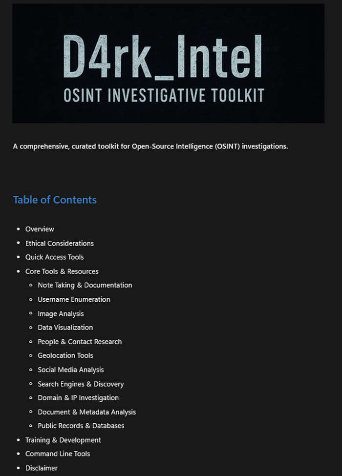 OSINT Investigative Toolbox