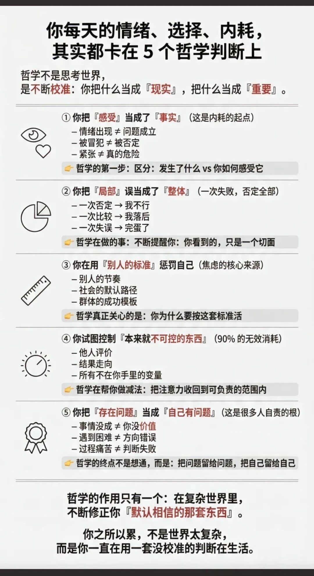 你每天的情绪、选择、内耗，其实都卡在5个哲学判断上