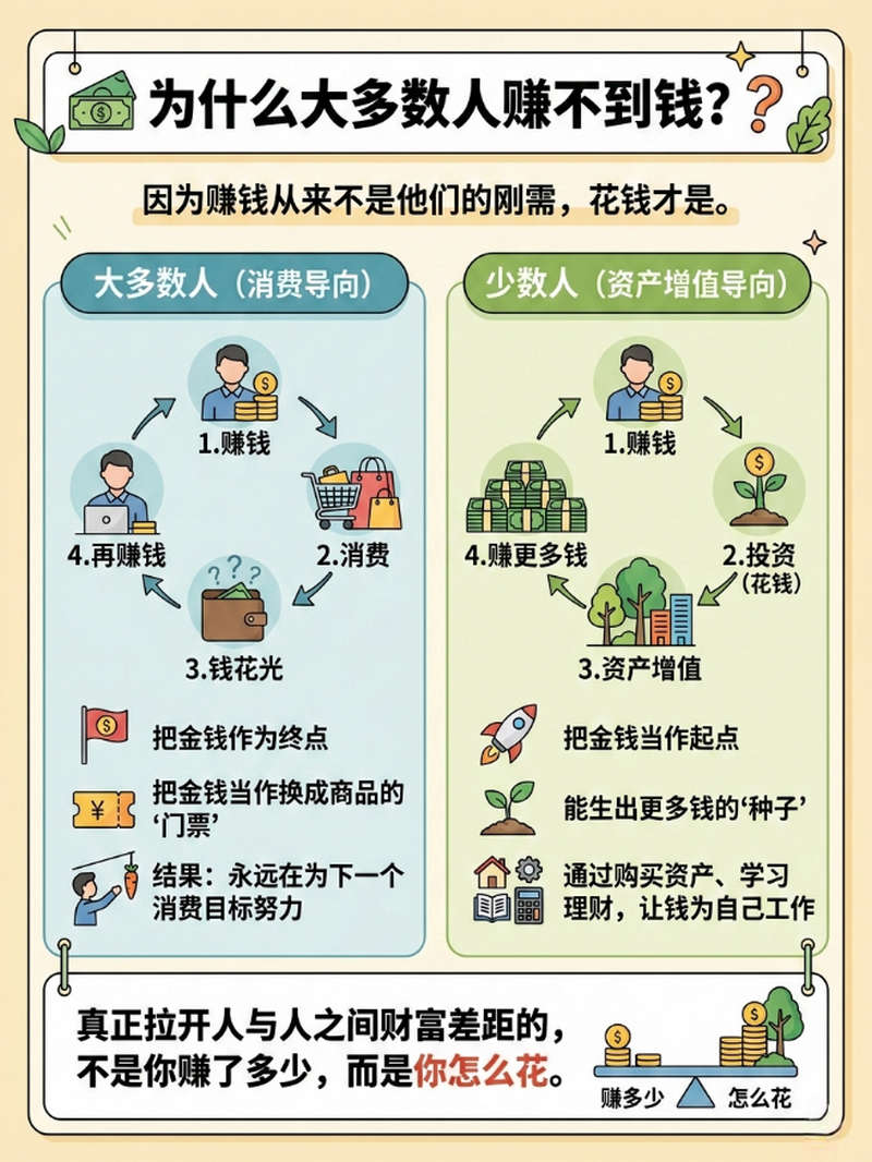 为什么大多数人赚不到钱？