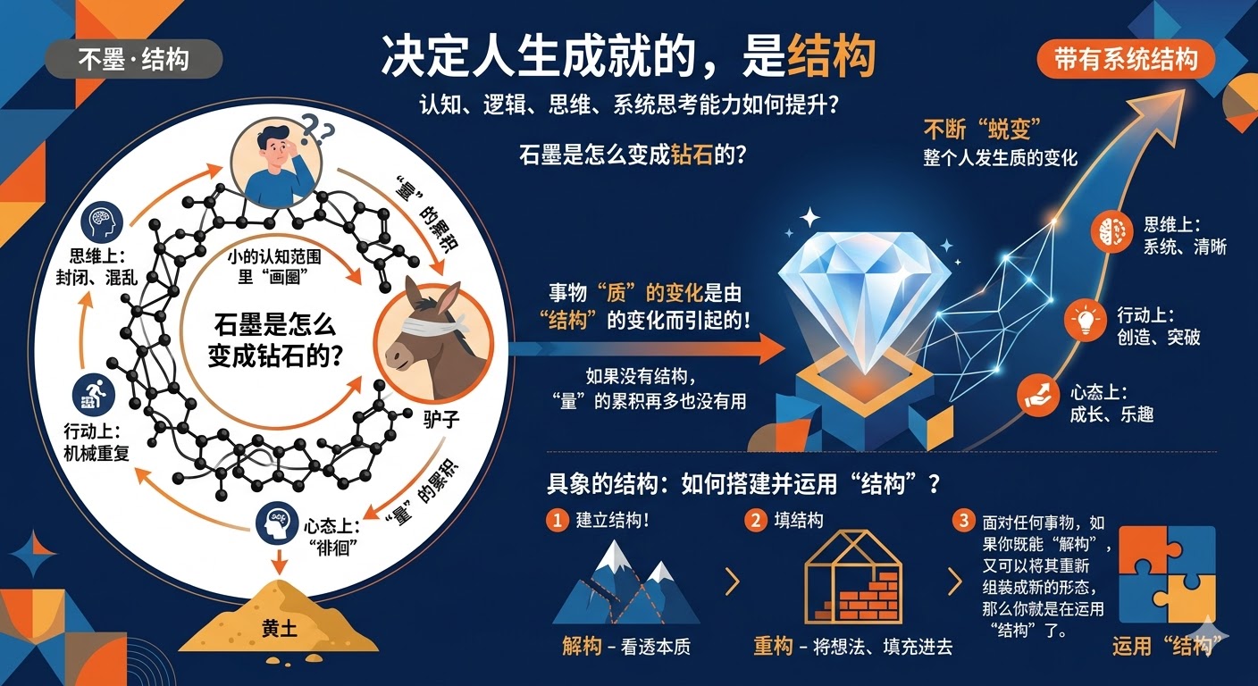 认知、逻辑、思维、系统思考能力如何提升？决定人生成就的，是结构