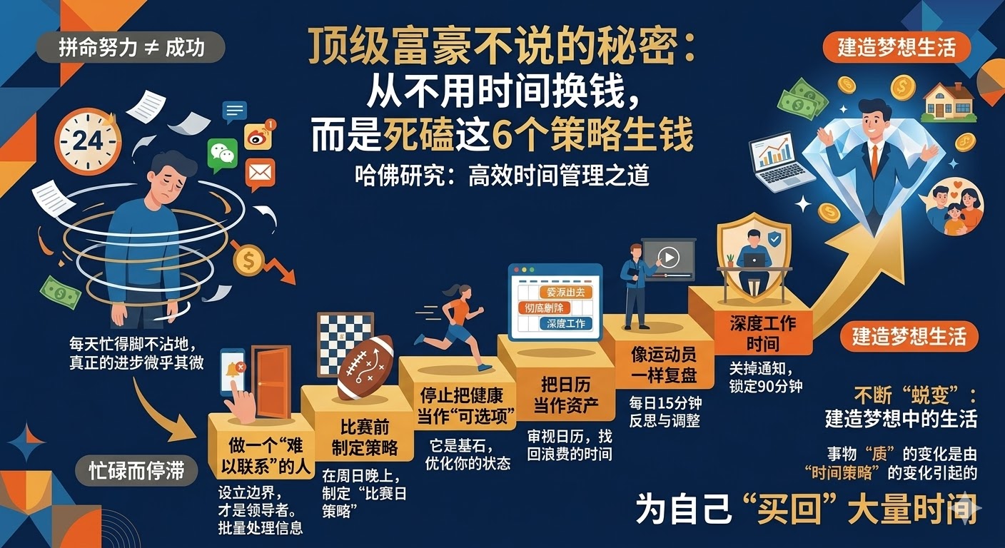 哈佛研究：顶级富豪不说的秘密，他们从不用时间换钱，而是死磕这6个策略生钱