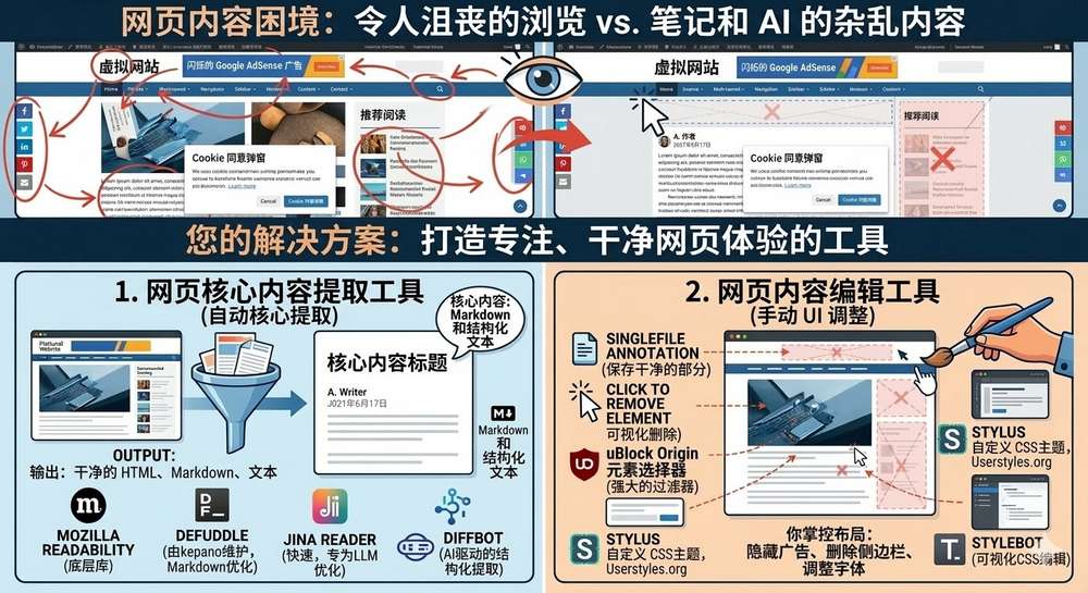 网页核心内容提取和网页内容编辑工具汇总