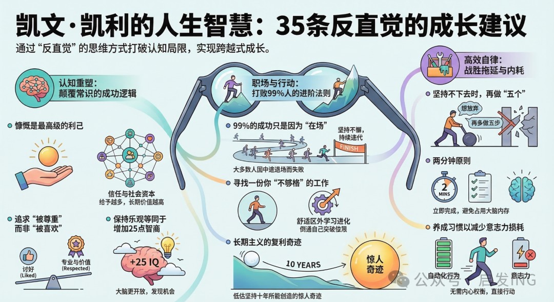 凯文·凯利最反直觉的35条人生建议：说透成长、工作与生活的底层逻辑