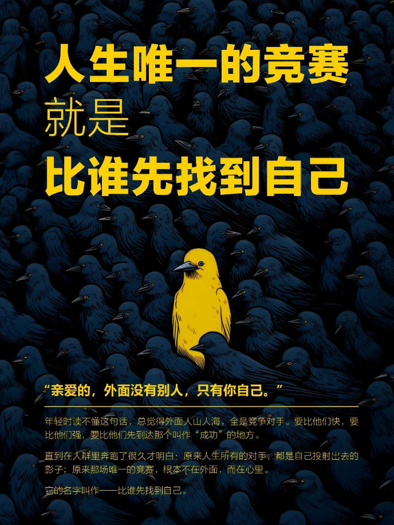 人生唯一的竞赛就是比谁先找到自己