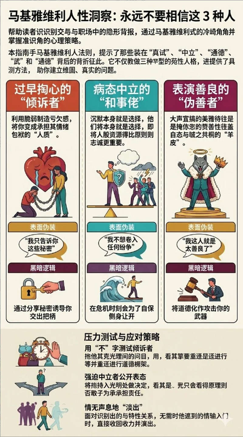 马基雅维利人性洞察：永远不要相信这3种人