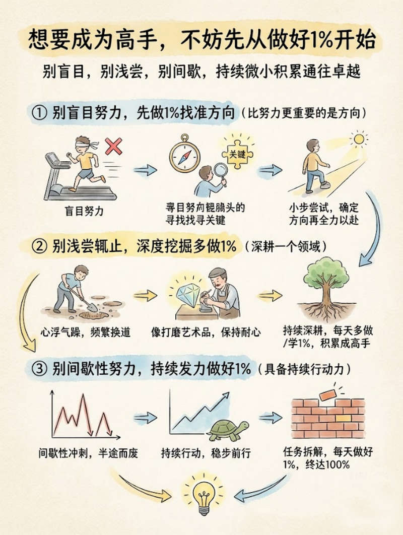 想要成为高手，不妨先从做好1%开始