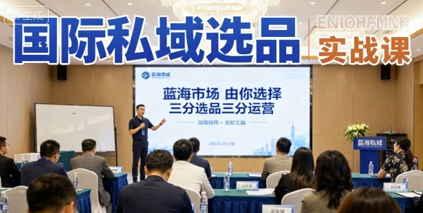 国际私域选品实战课，蓝海市场由你选择，七分选品三分运营