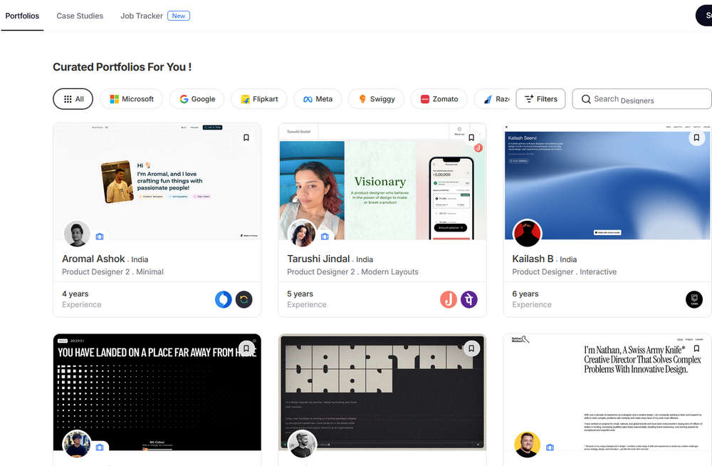 Wall of Portfolios，收录全球优秀个人作品集的灵感库