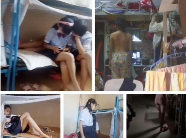 渣女真实偸拍宿舍姐妹露点不雅行为~波霸女给大奶子做抹油拍打保养