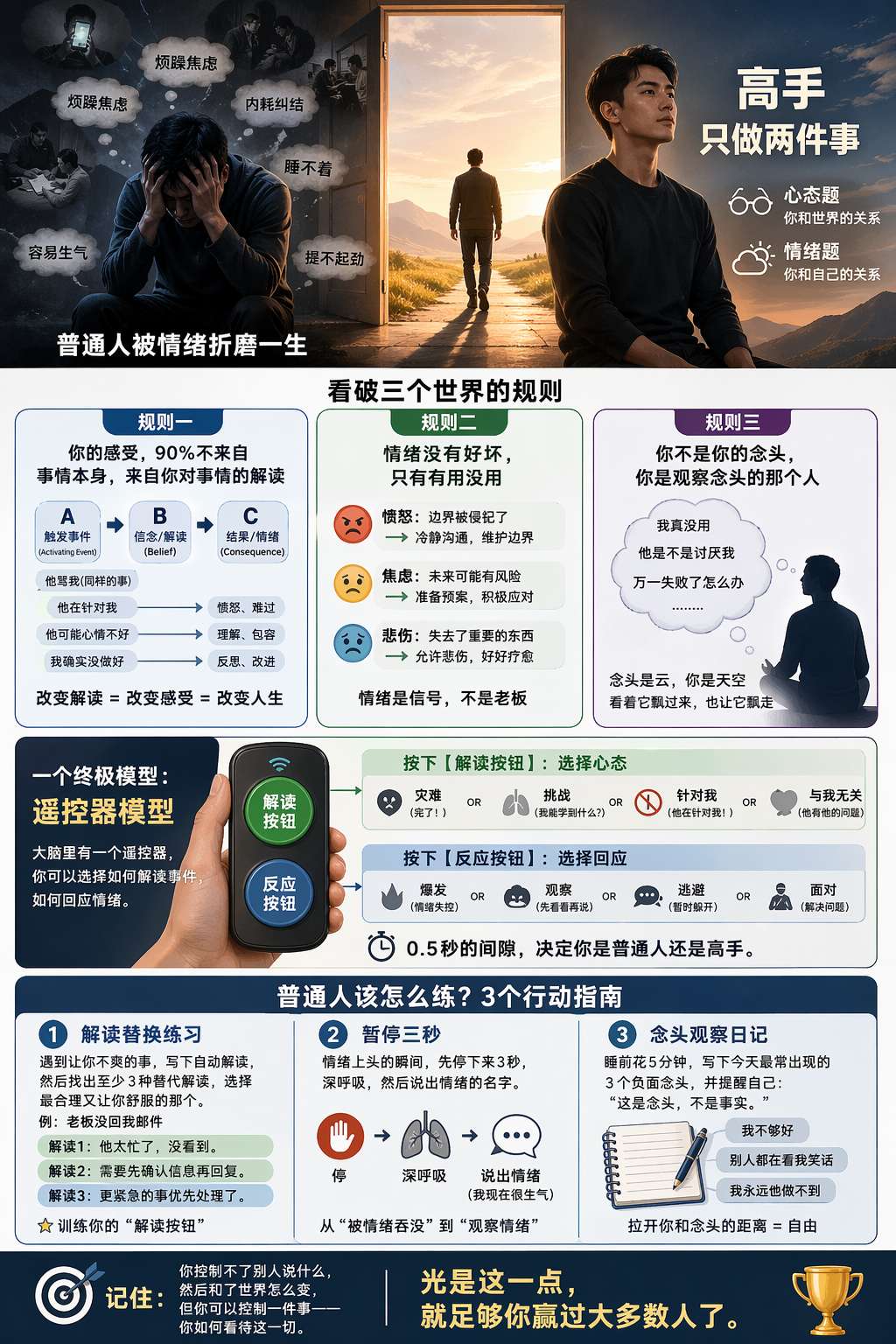 普通人被情绪折磨一生，高手只做两件事