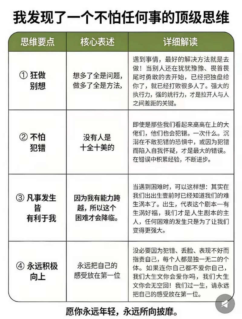 一个不怕任何事的顶级思维