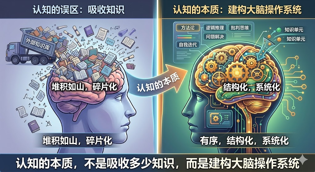 认知的本质，不是吸收多少知识，而是建构大脑操作系统