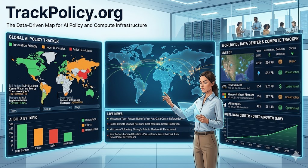 Track Policy，全球各国/地区AI政策和数据中心建设可视化追踪