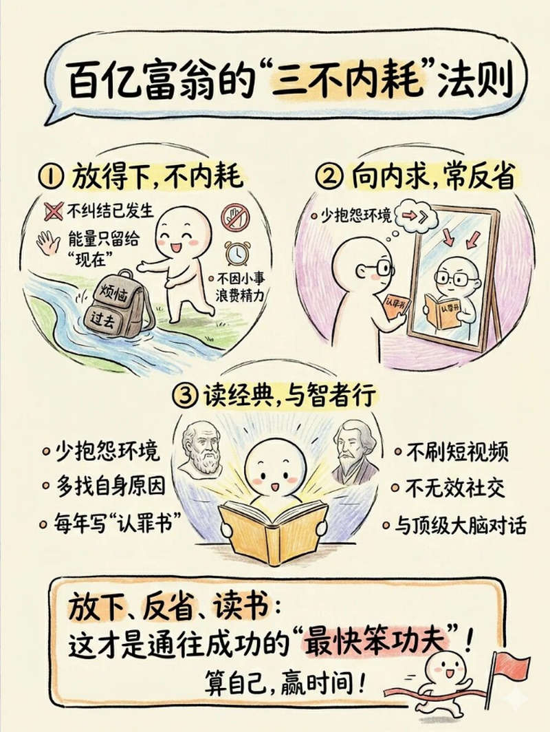 百亿富翁的“三不内耗”法则