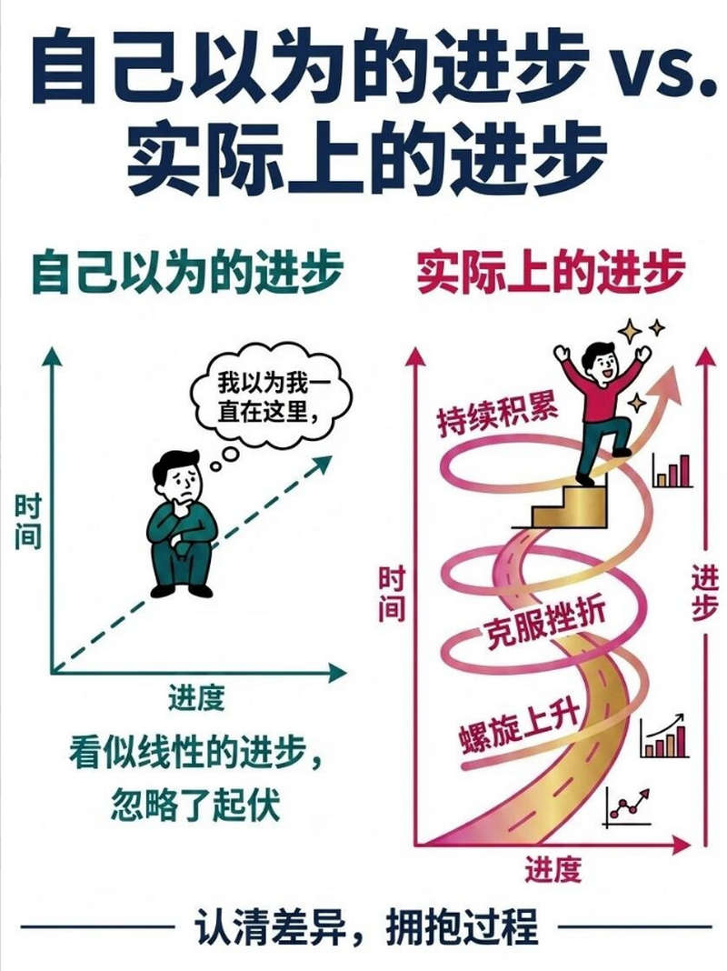 自己以为的进步 vs. 实际上的进步