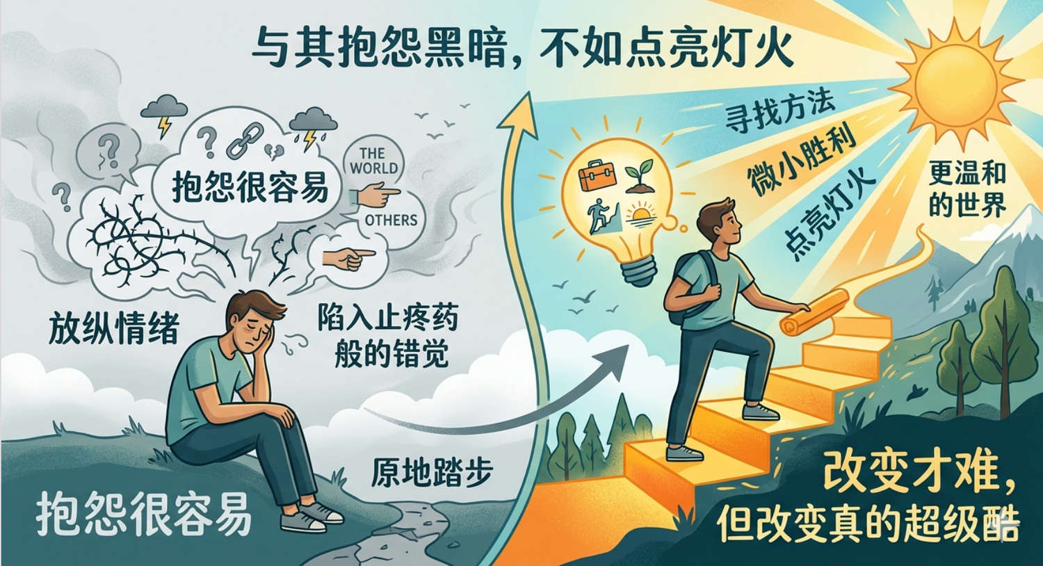 与其抱怨黑暗，不如点亮灯火