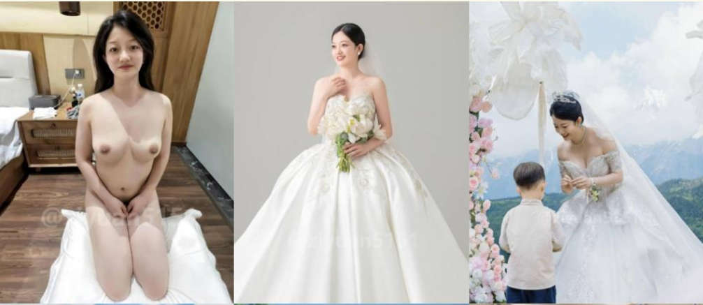 【绿帽龟投稿】《18W彩礼老婆》在网络上分享自己的新婚媳妇，婚纱照完美露脸6V+61P