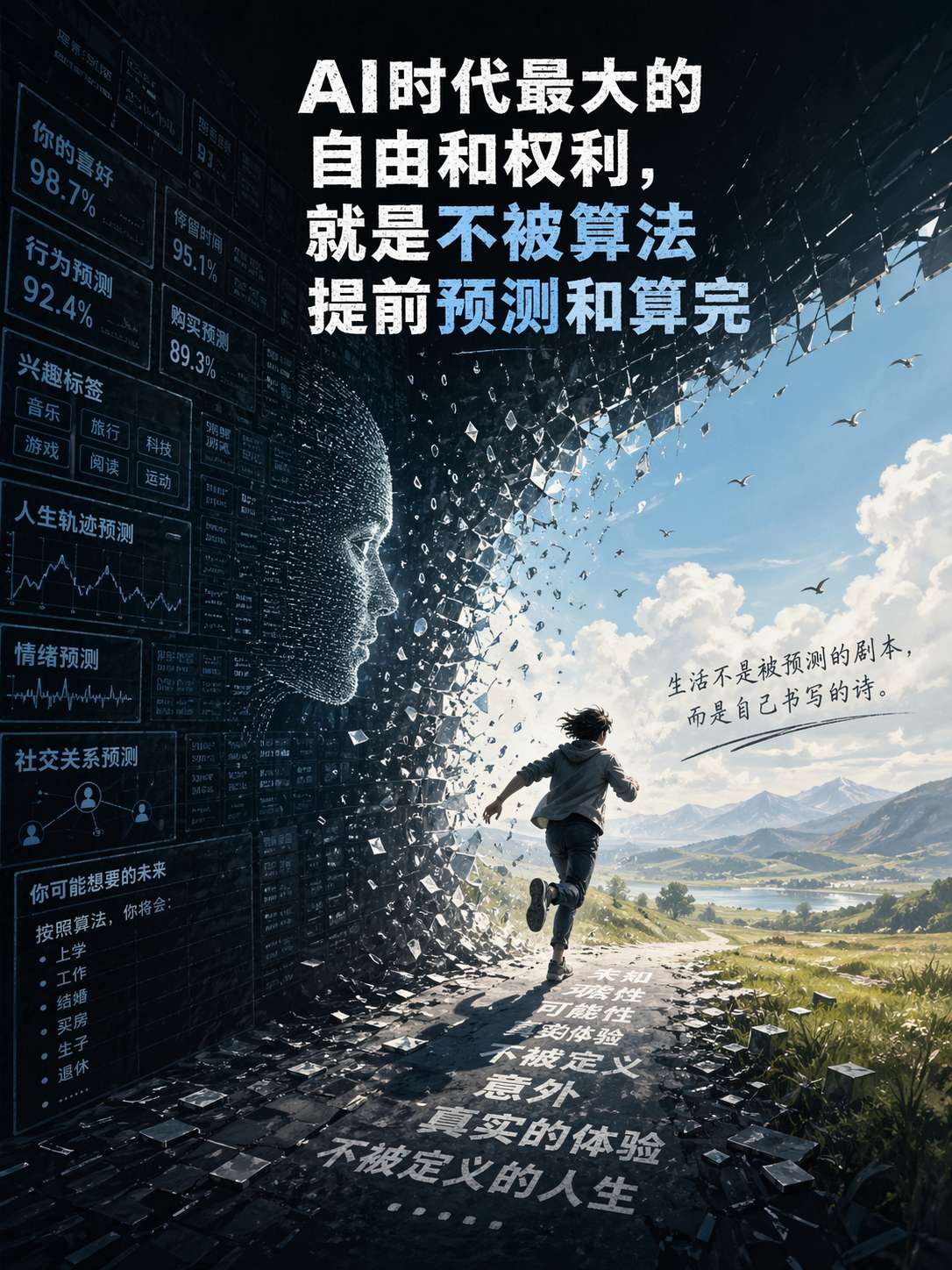 AI时代最大的自由和权利，就是不被算法提前预测和算完