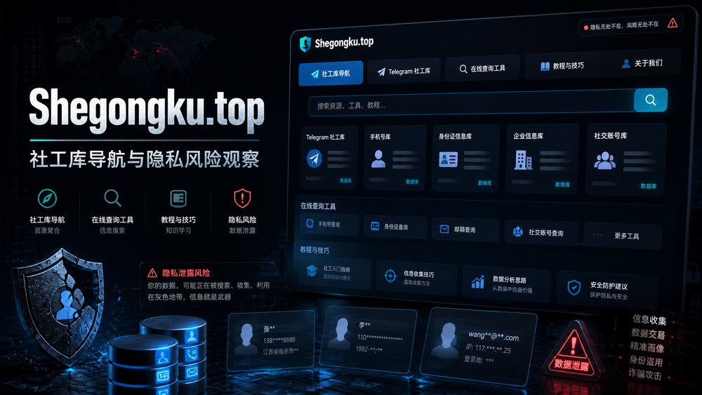 Shegongku.top，免费社工库排行导航，免费查询自己的隐私数据泄露情况