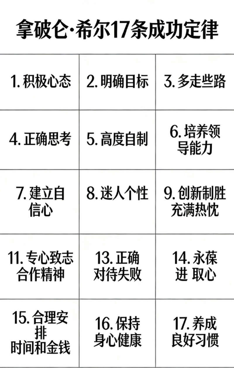 拿破仑·希尔17条成功定律