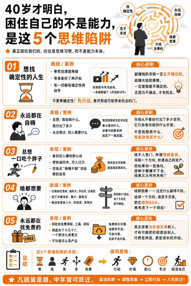 40岁才明白，困住自己的不是能力，是这5个思维陷阱