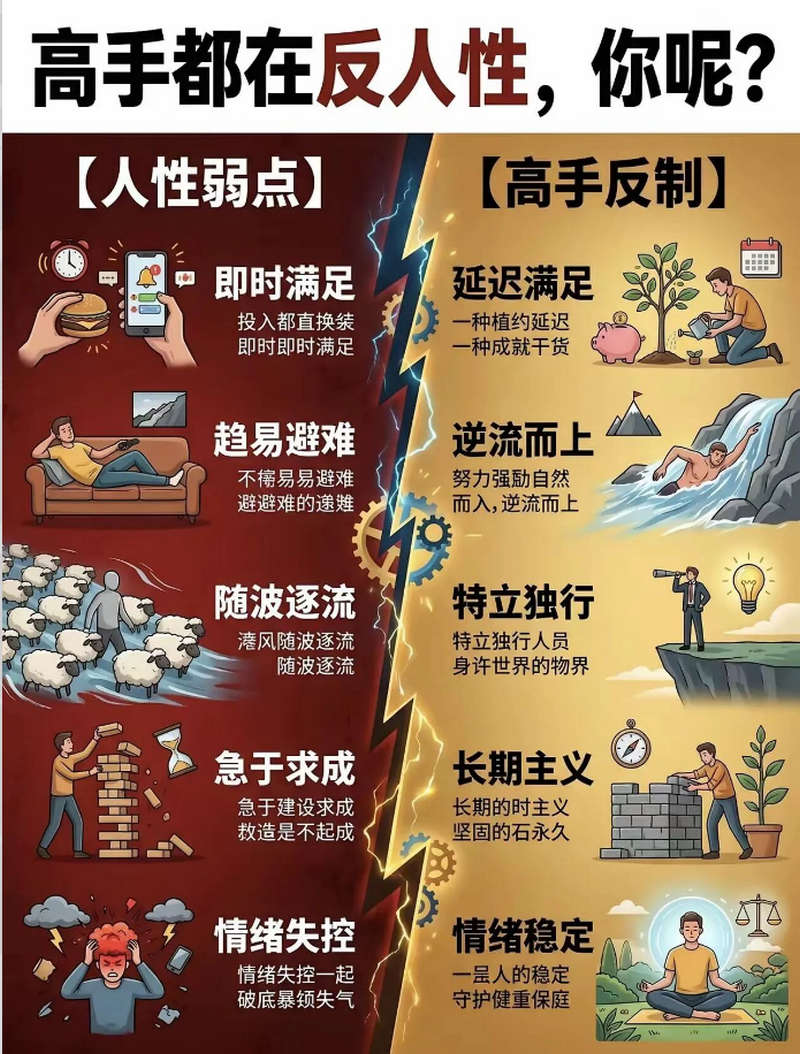 你与高手的区别是：对抗与成长