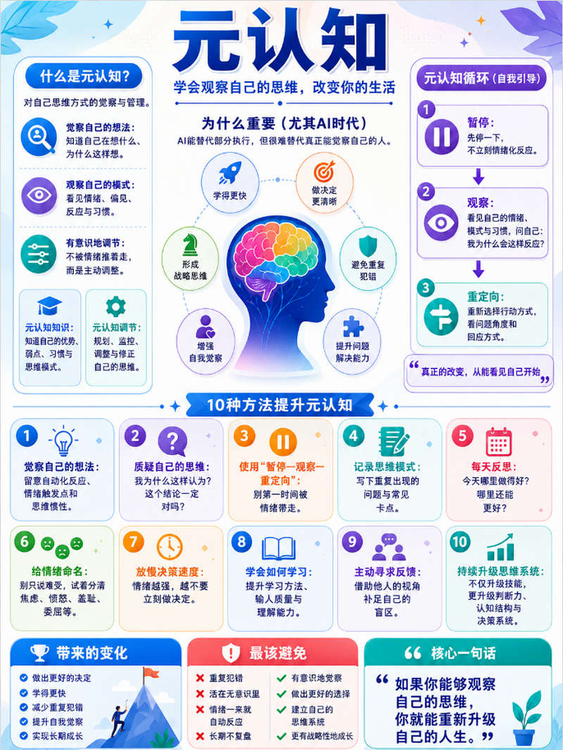 学会观察自己的思维，改变你的生活