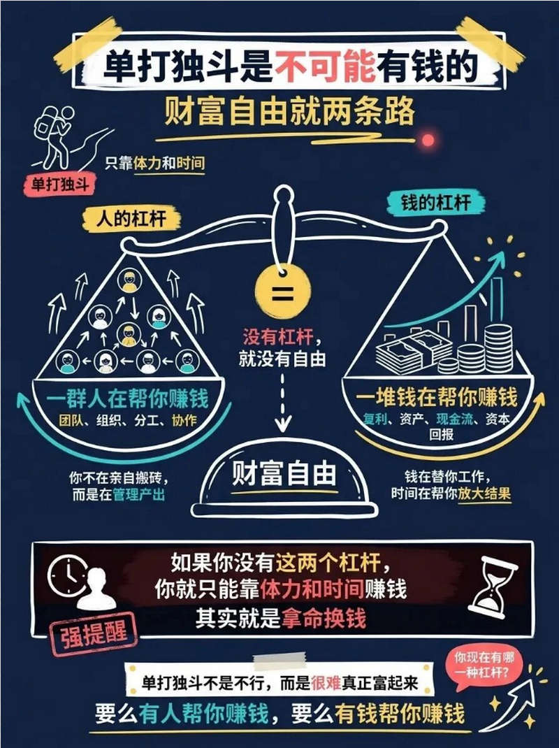 单打独斗是不可能有钱的