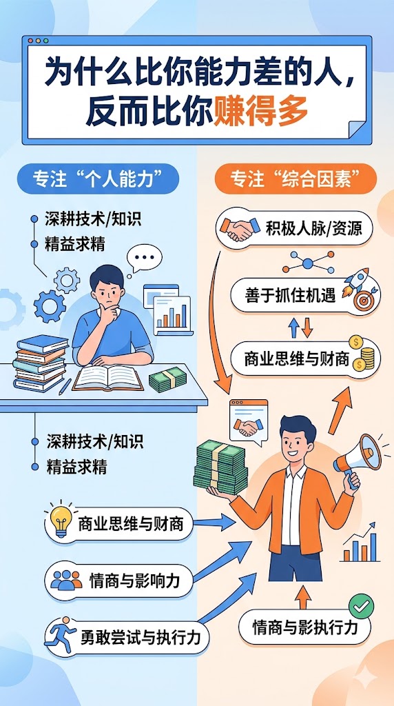 为什么比你能力差的人，反而比你赚得多