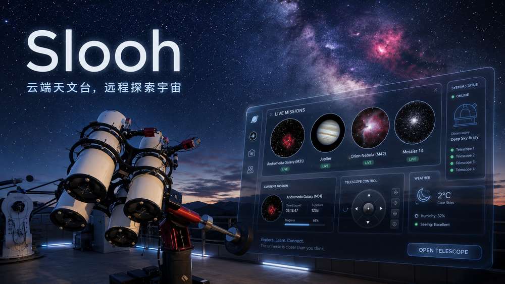 Slooh：在线租用顶级天文设备，远程控制全球机器人望远镜，捕捉深空之美