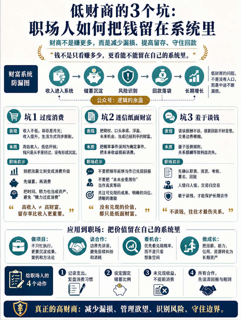 低财商的3个坑：职场人如何把钱留在系统里
