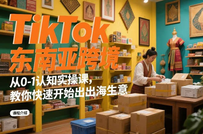 TikTok东南亚跨境从0-1认知实操课，教你快速开始出海生意