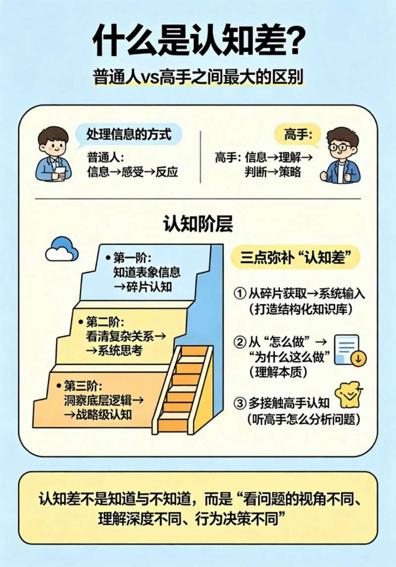 认知差，普通人与高手之间最大的差别