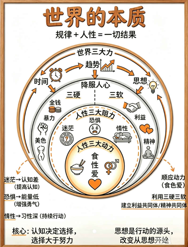 世界的本质：规律+人性=一切结果
