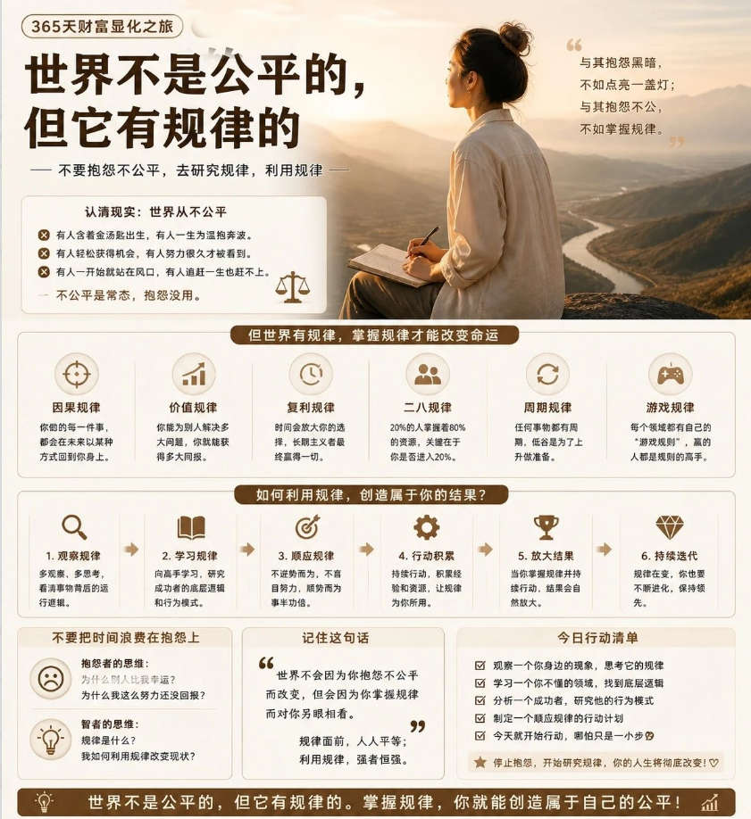 世界不是公平的，但它有规律的